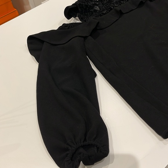 Maje black cold shoulder cut off blouse top long sleeve Size 1 size s - Picture 9 of 11